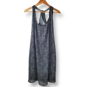 Converse One Star Paisley Print Tie Back Halter Dress Blue Gray Size Small